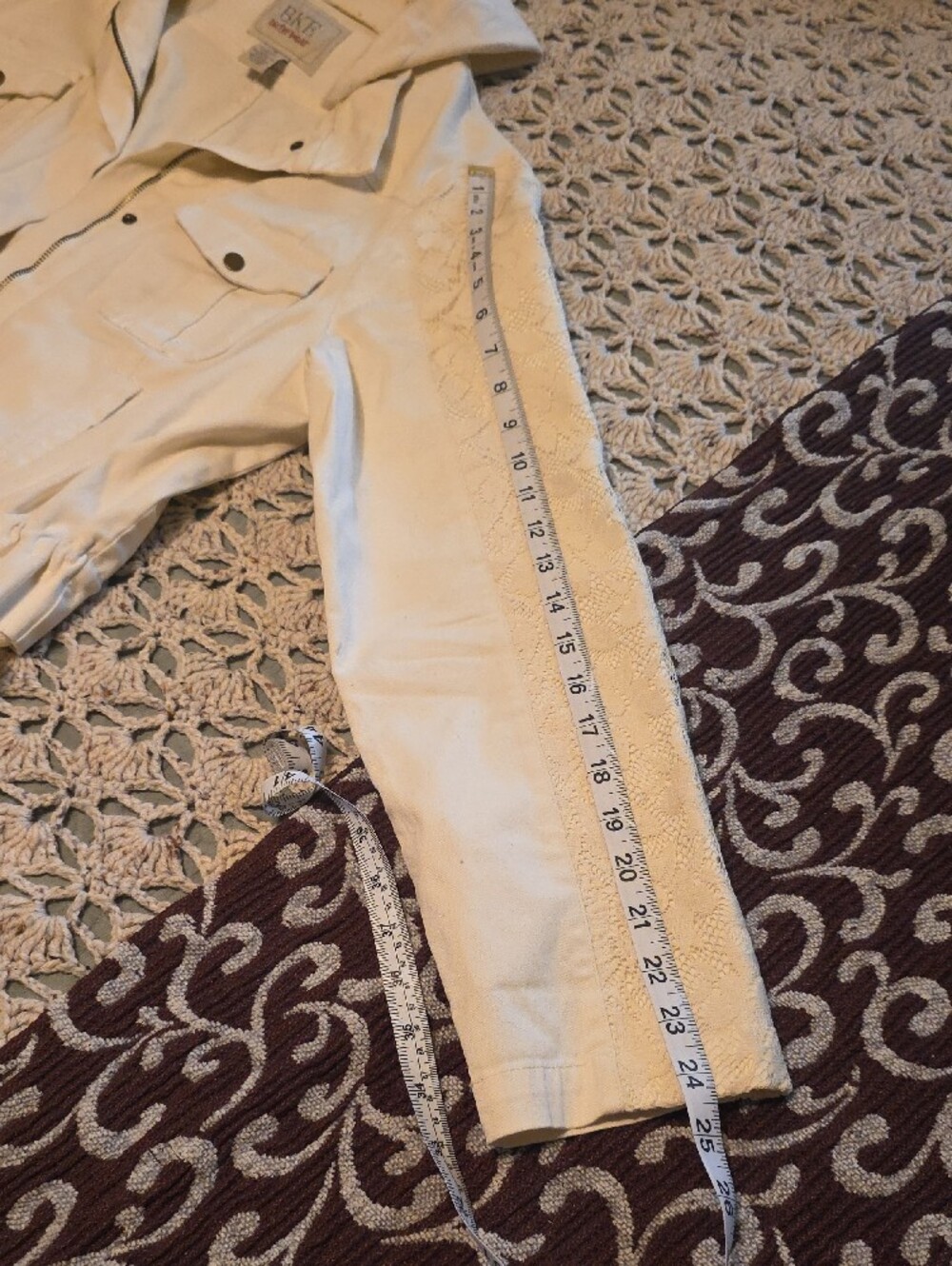 BKE Cream Lace-Trim Utility Jacket - Picture 6 of 7